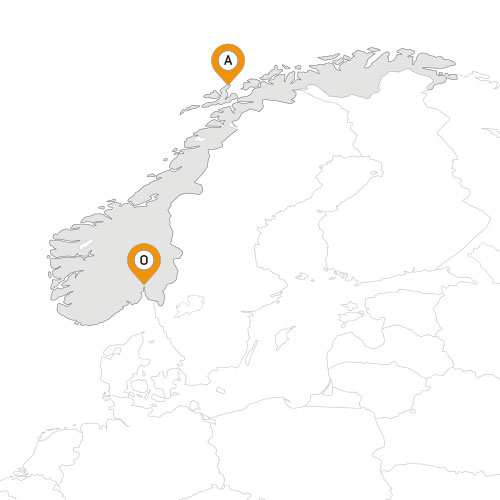 Map Norway 500 N